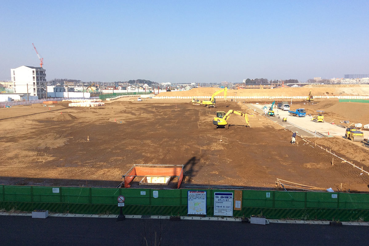 開発前の流山おおたかの森駅北口の風景