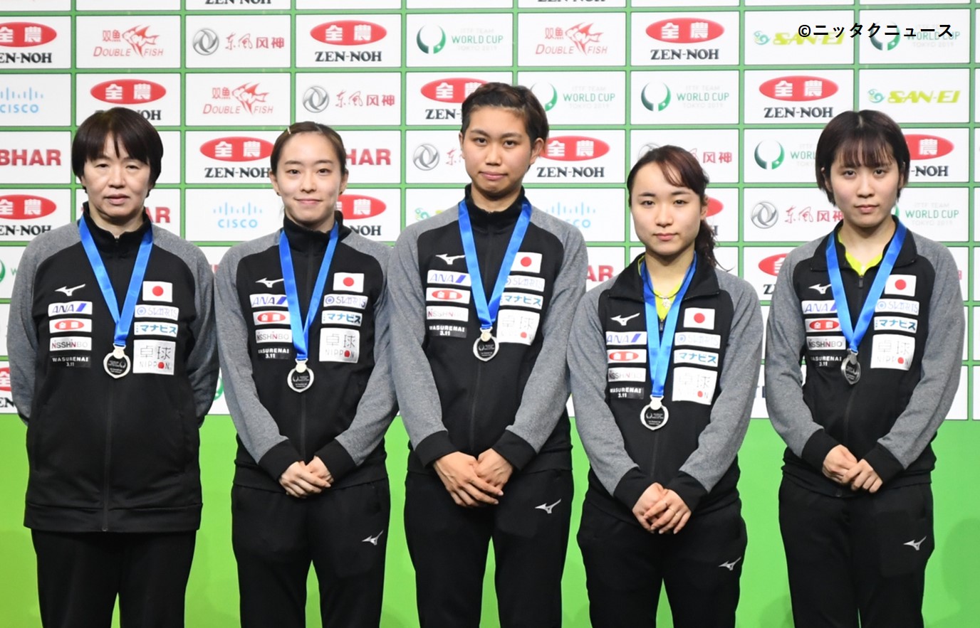 JA全農 ITTF卓球ワールドカップ団体戦 2019 TOKYO 日本女子チームが準優勝