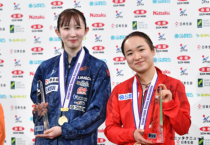 早田ひな選手(日本生命)伊藤線選手