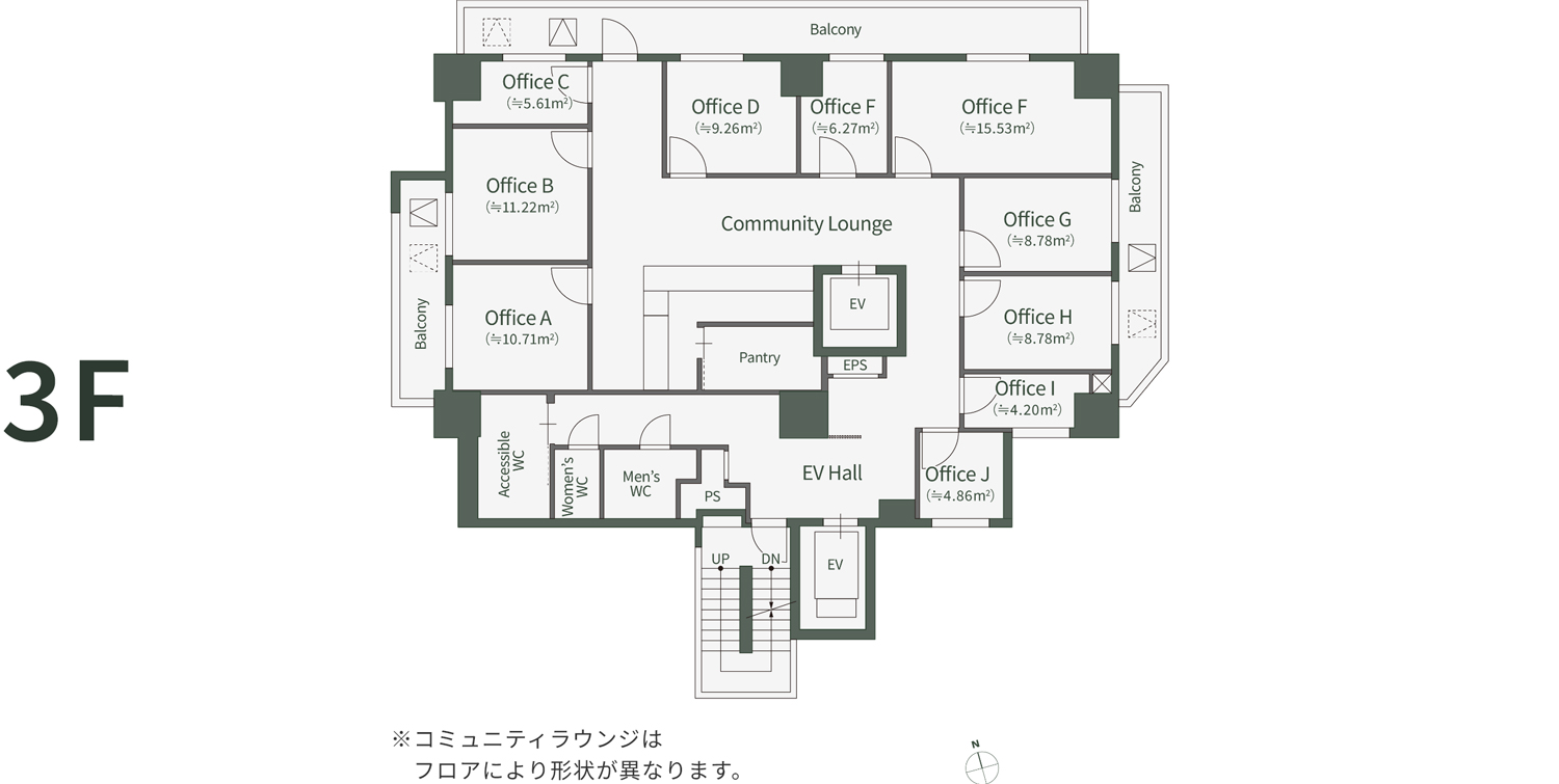 3F~5F⾒取り図