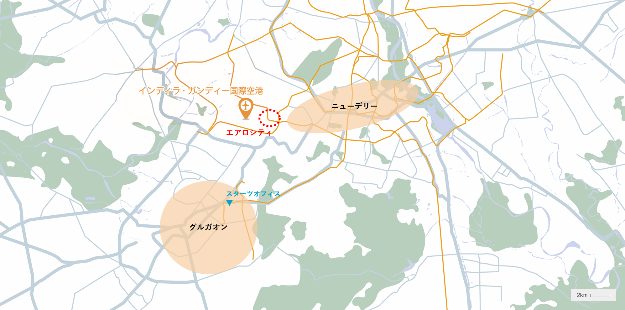 エアロシティ　地図