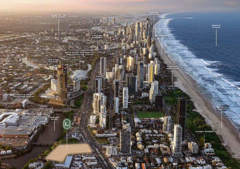 The Landmark Mermaid Beach 周辺航空写真