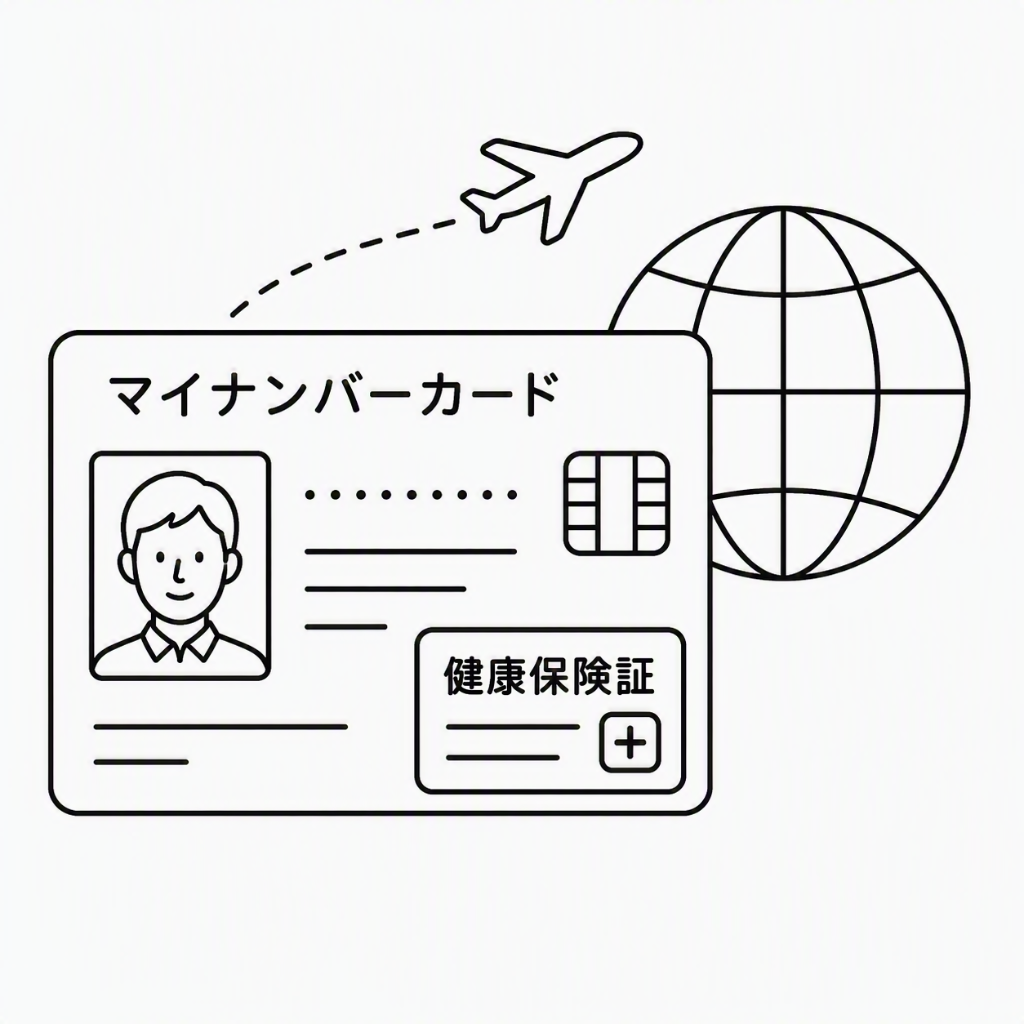 地球・飛行機のアイコン（my number card overseas icon)