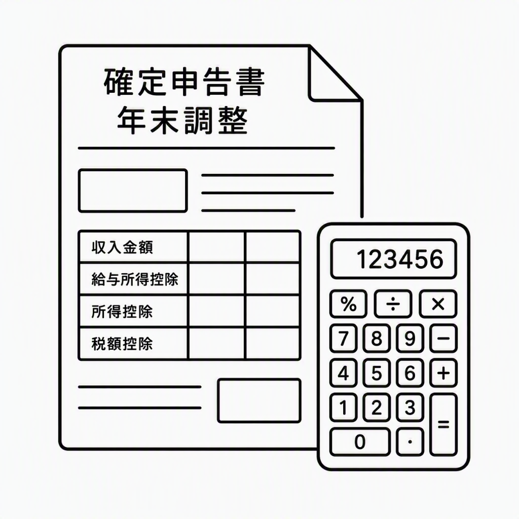 電卓のアイコン（tax return and calculator icon）