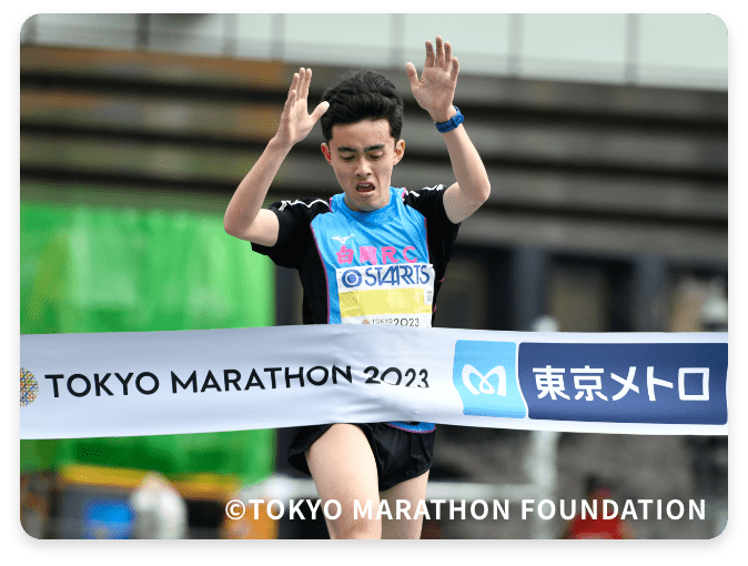 車いす＆ジュニアユース 障がい者ランナー フィニッシュ
